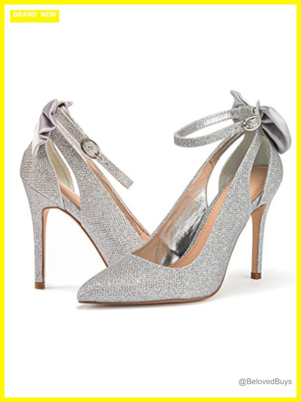 Faux Suede Stiletto Heels Pointed Toe Bow Ankle Strap Wedding Pumps